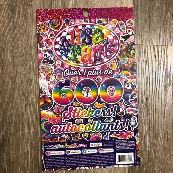 FREE WITH ANY PURCHASE LISA FRANK Authentic 600pc Sticker Book 5 pages 🌈 - Picture 10 of 11
